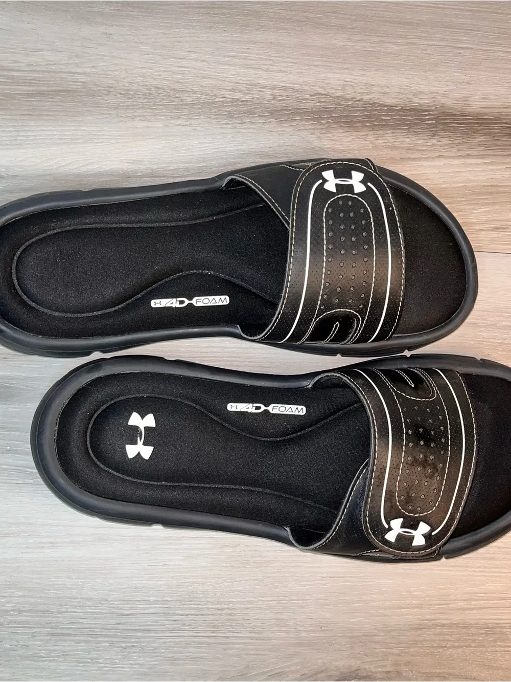 Under Armour Black Slip-On Adjustable Sports Slides